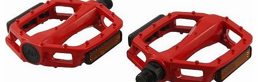 Metal MTB BMX Bike Bicycle Platform Pedals Red 14mm Axle Pair