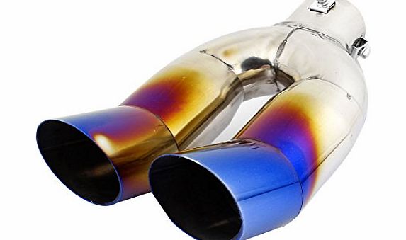 Sourcingmap Car Double Tip Exhaust Resonator Muffler 63mm Inlet Dia