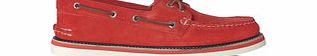 SPERRY Orange suede lace-up boat shoes