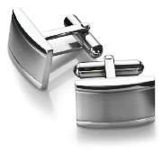 Steel Oblong Domed Cufflinks