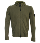 Khaki Full Zip Hooded Cardigan