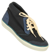 Navy Canvas Hi Top Trainers