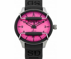 Superdry Ladies Scuba Pop Black Silicone Strap