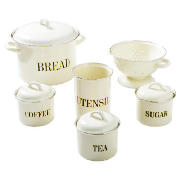 Enamel 6pc Kitchen Set - Cream