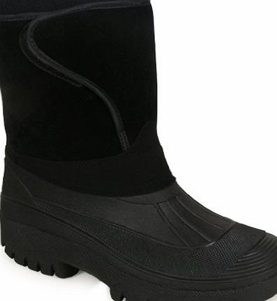 New Black Unisex Mens Ladies Horse Riding Yard Waterproof Stable Walking Rain Snow Winter Ski Wellies Wellington Wellys Warm Farm Mucker Boots All Sizes UK 6