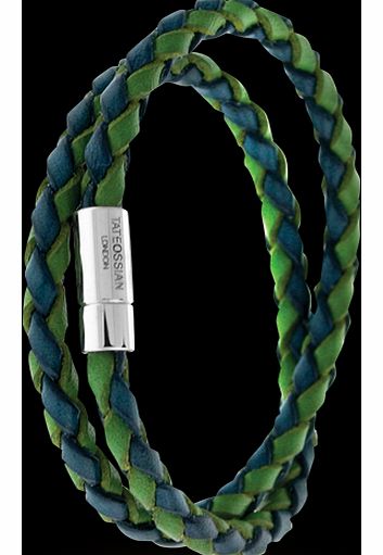 Mens Scoubidou Green Leather Wrap