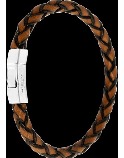 Mens Scoubidou Tan Leather Bracelet