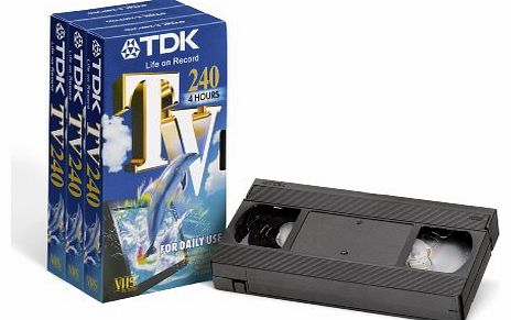 TDK E240 VHS Blank Tapes (3 Pack)