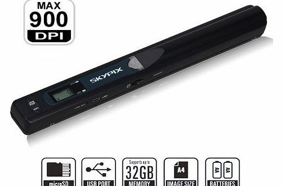 2014 Version Cordless Handheld Scanner 900DPI Resolution - A4 Photo Handy Scan TSN415 Primier BLack