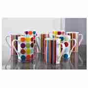 8pk bright spot & stripe mugs