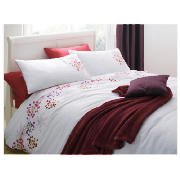 Anise White Embroidered Duvet Set, Double