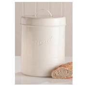 Cream Enamel Bread Canister