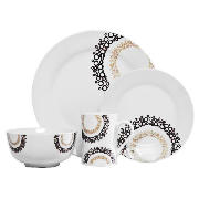 Deco Circles 16 Piece Dinner Set