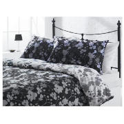 Tesco Dotty Print Duvet Set Double, Black