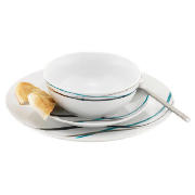 Flair 12 piece dinner set, teal