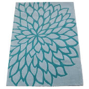 Tesco Large Flower Rug, Teal 150X240cm