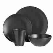 Matt Dinner Set 16pce Black