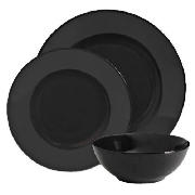 Mono Dinner set 12 piece, Black