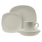 Tesco Mono square Dinnerware Set 16 piece, Cream