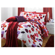 Splash Garden Print Duvet Set Double, Red