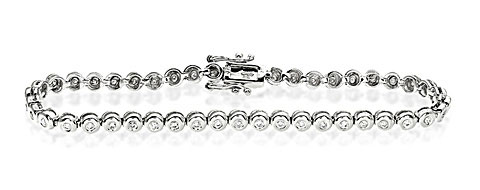 Tennis Bracelet 1.00CT Diamond 9K White Gold