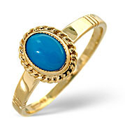 Turquoise Ring Turqouise 9K Yellow Gold