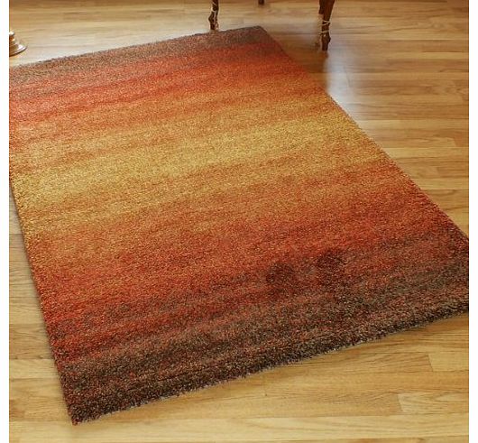 Mehari Rug 23033-9515 Thick Modern Terracotta Gold Brown 1.6m x 2.3m (53 x 76 approx)