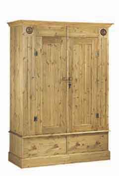 CORNDELL 2 DOOR / 2 DRAWER LARGE PINE WARDROBE