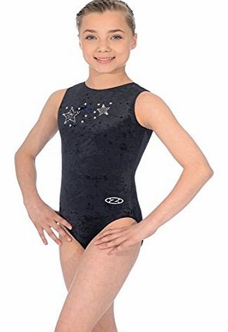 Z103STE Sleeveless gymnastics leotard, Smooth Velour Black, size 26``