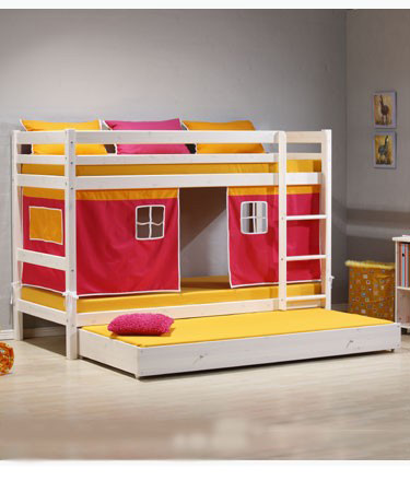 Whitewash Thuka Hit Bunk Bed With Optional Drawers