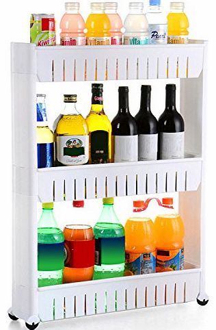  Home Kitchen PP Shelving Shelf Shelves 3 Tiers Storage Rack Unit Home Organizer Tower White 72cm