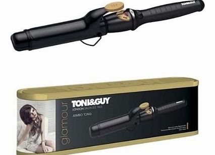 DURABLE TONI amp; GUY JUMBO CERAMIC TOURMALINE 38MM BARREL TONGS HAIR CURLER