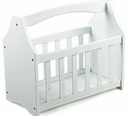 Wooden Magazine Rack, White