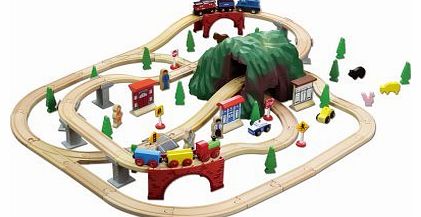 Mountain Wooden Train Set (100 Pieces)