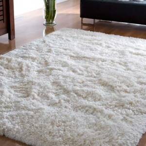 Brighton Ivory Shaggy Wool Rug