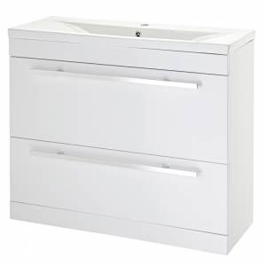 White Minimalist Bathroom Vanity Unit Basin Sink