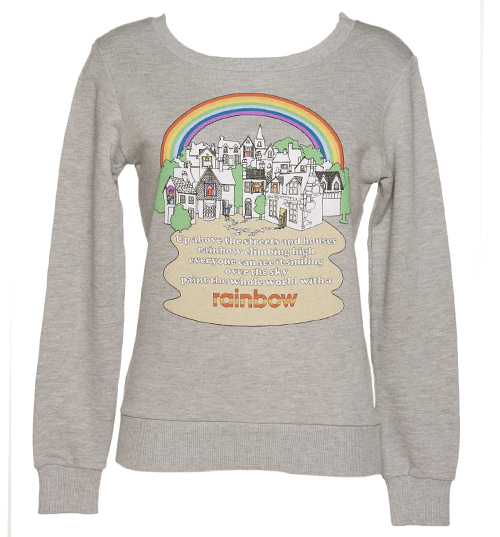 Ladies Grey Rainbow Theme Tune Pullover