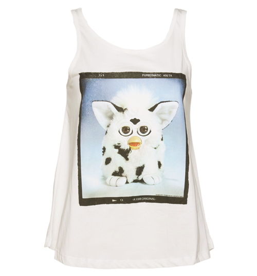 Ladies White Furby Swing Vest