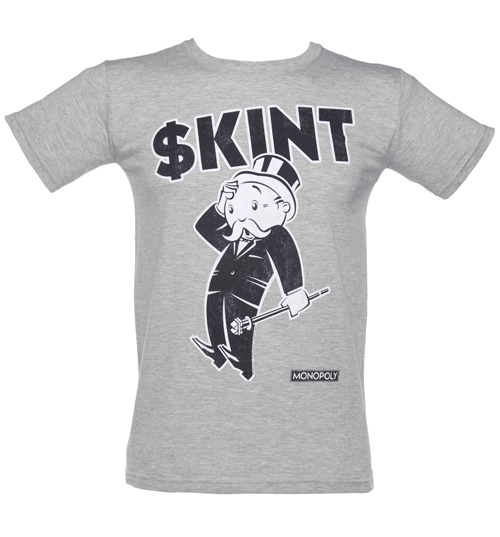 Mens Grey Monopoly Skint T-Shirt