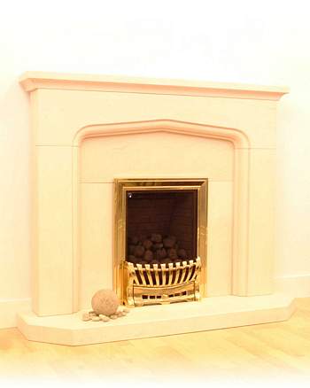 Limestone Fireplace