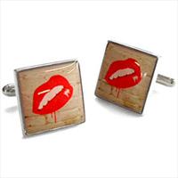 Tyler and Tyler White Brick Hot Lips Cufflinks by