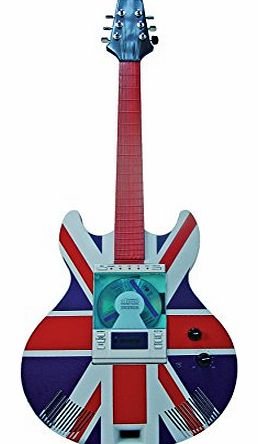  Guitar CD Player Bluetooth Remote Control CD/ MP3/ USB/ FM Digital Radio, Bluetooth Connectivity (Union Jack)