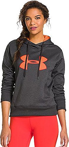 Under Armour Womens Big Logo Applique Moisture Repellent Sweatshirt - Carbon Heather/Citrus Blast/Neo Pulse. Medi