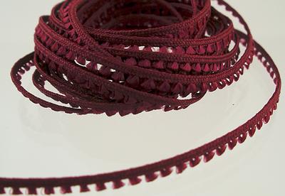 1:12 Scale Miniature Burgundy Picot Edging - 2