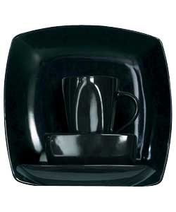 Unbranded 12 Piece Bosa Square Dinner Set - Black