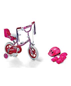 Colour of frame pink.Single speed.Front brakes calliper.Frame type girls.Steel frame.Tyres styles so