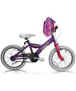 X Cool Bella bike. Colour of frame purple. Front brakes callipers. Rear brakes callipers. Frame type