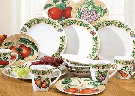 Unbranded 16 Piece Fruits Crockery Dinner Set