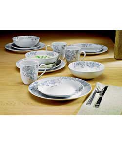 16 Piece Grey Blossom Porcelain Dinner Set