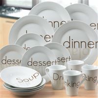 16-Piece Jumbo Text Dinner Set